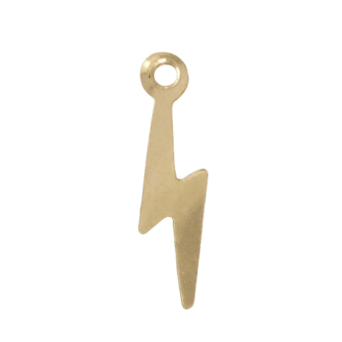 Lightning Bolt Charm — 4mm Gold Bead Bracelet