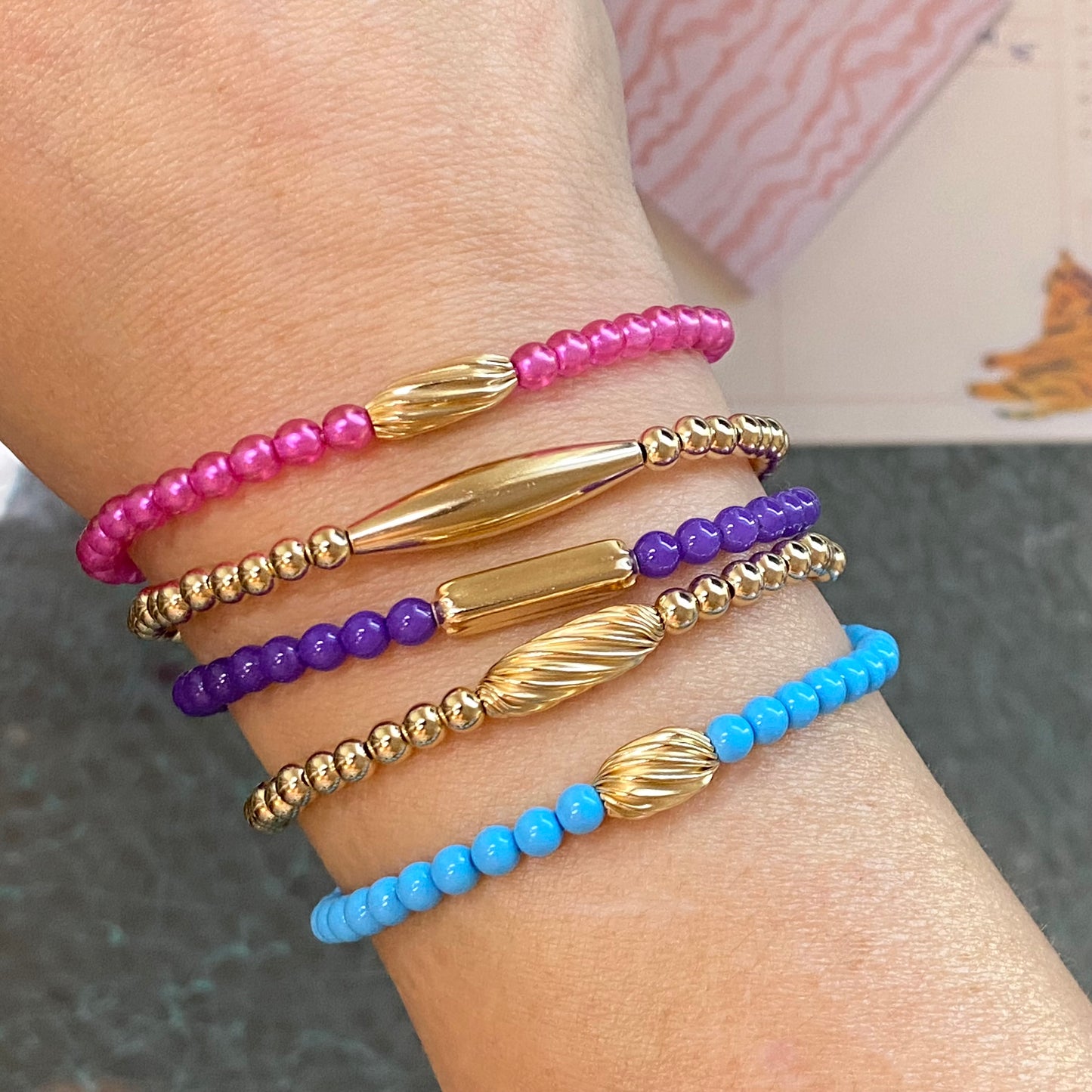 Purple Glossy Bar Bracelet