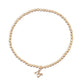 Initial Charm — 3mm Gold Bead Bracelet