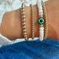 Pearl Emerald Evil Eye Bracelet