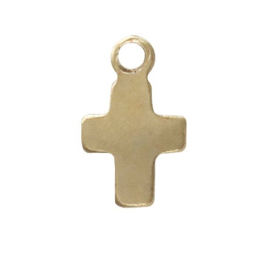 Cross Charm — 4mm Gold Bead Bracelet