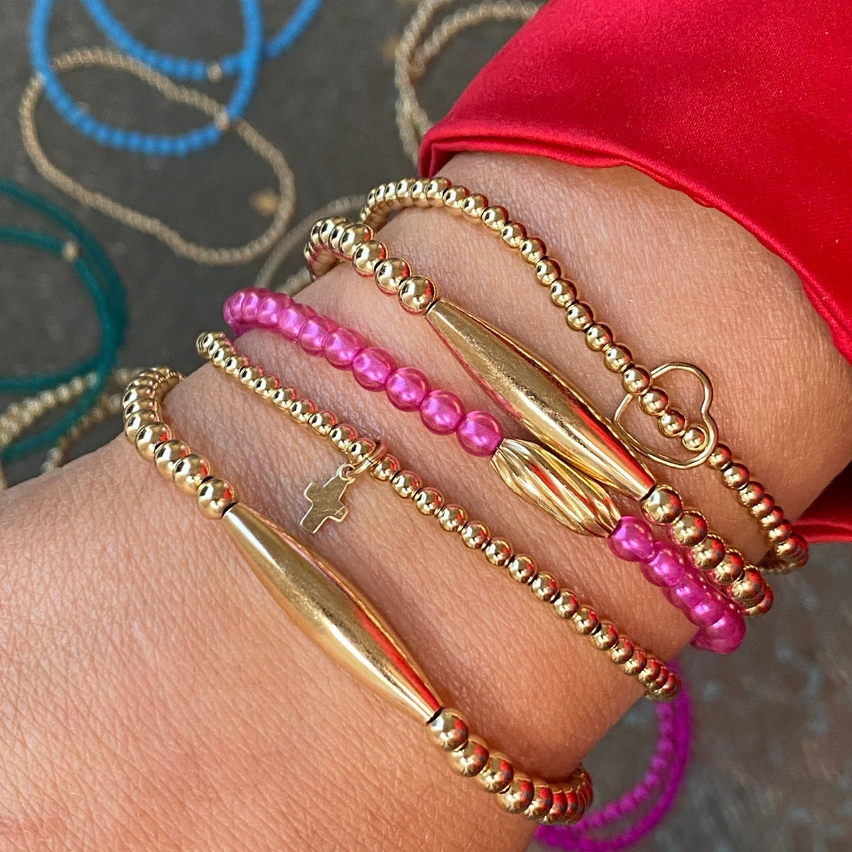 Pink Twist & Oval Bars Stack