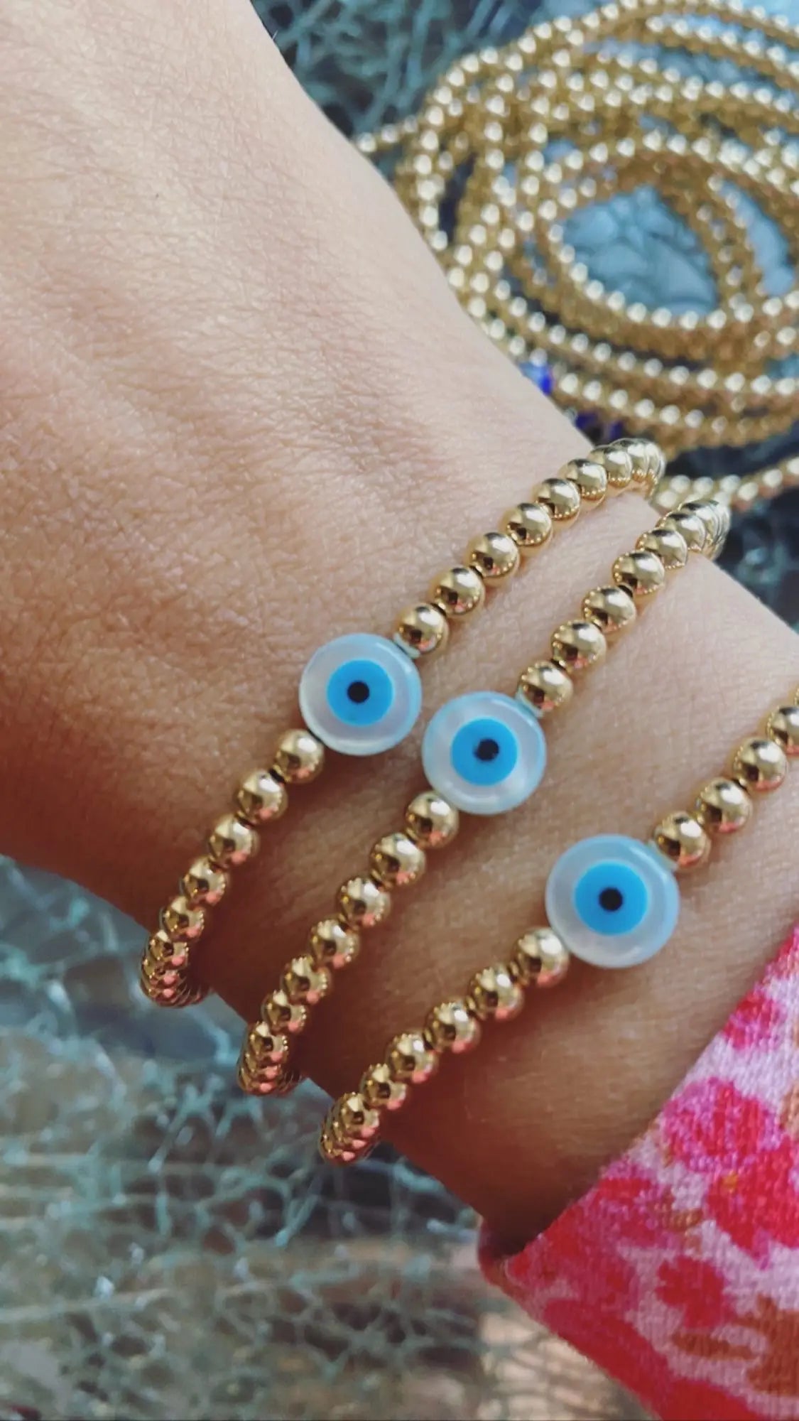 Pearl Evil Eve Bracelet