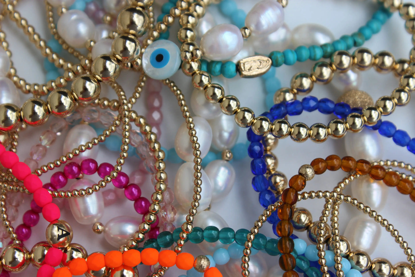 Pearl Evil Eve Bracelet