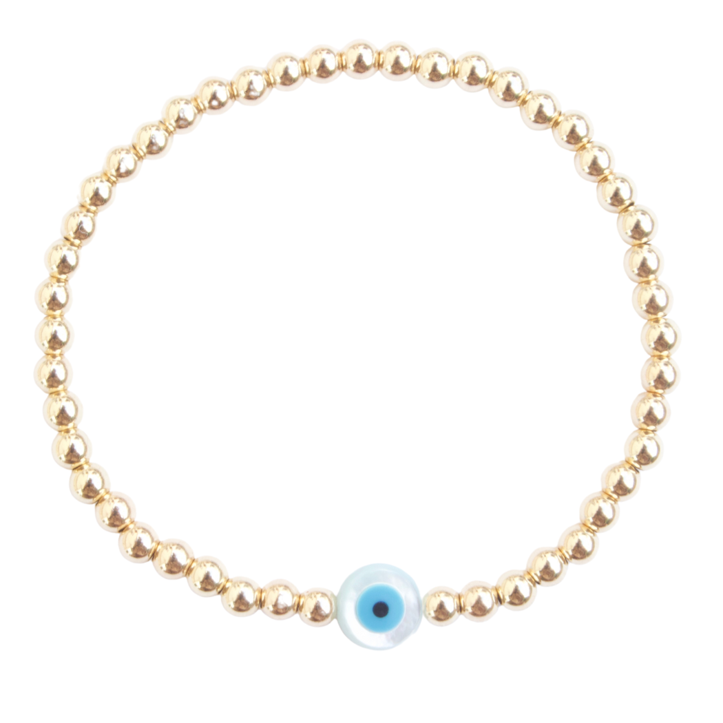 Pearl Evil Eve Bracelet