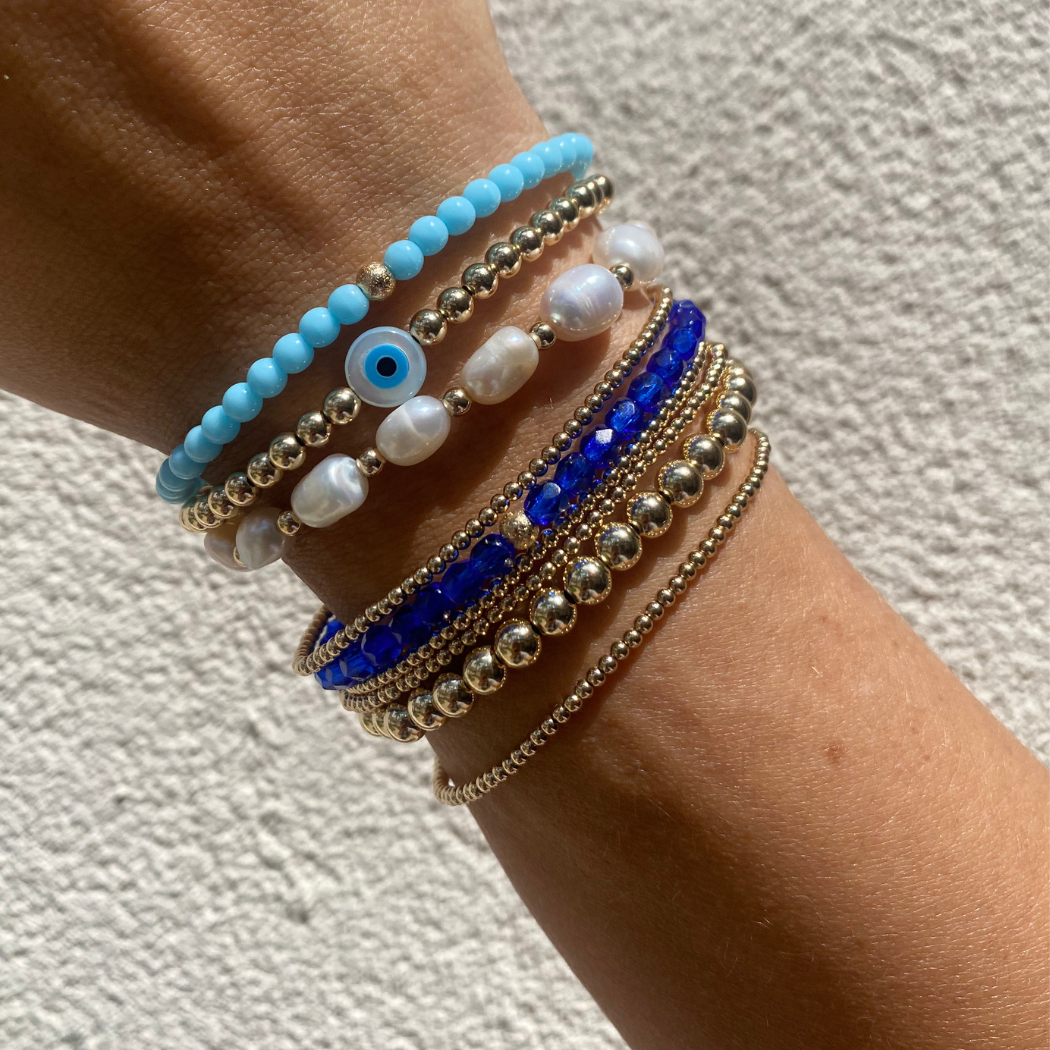 Pearl Evil Eve Bracelet